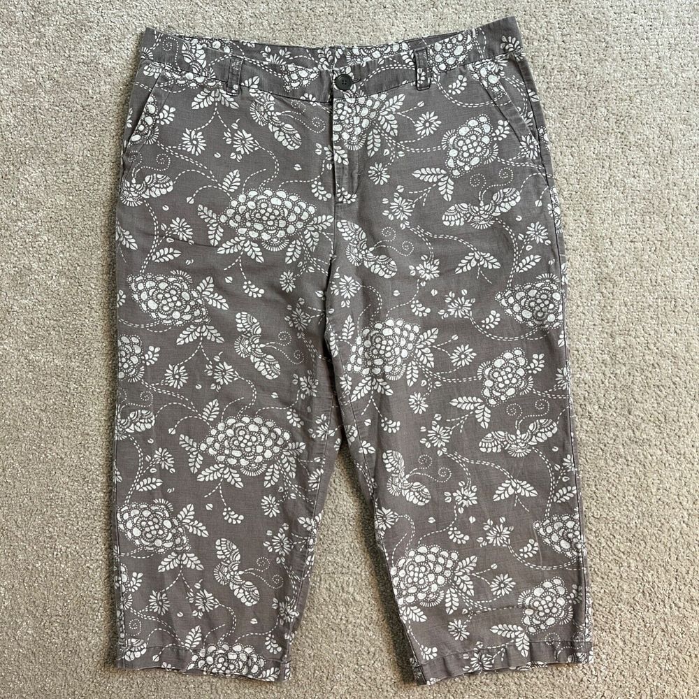 Columbia Brown Floral Ankle Pants